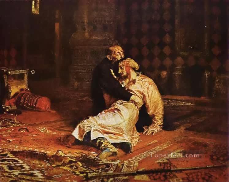Ivan the Terrible and His Son Russian Realism Ilya Repin Oil Paintings